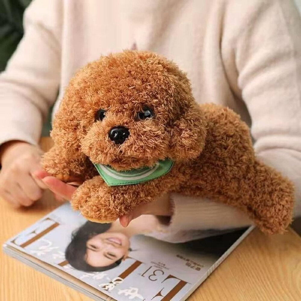Golden Doodle Dog Stuffed Animal Soft Brown Plush Puppy Toy Realistic 11 Inch - Picture 5 of 6